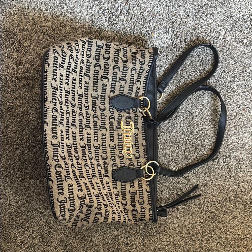 Juicy Couture Black and Tan Tote Bag